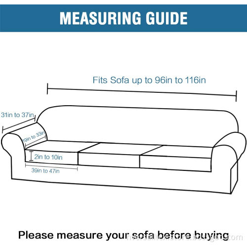 4-Piece Velvet Stretch XL Sofa Slipcover